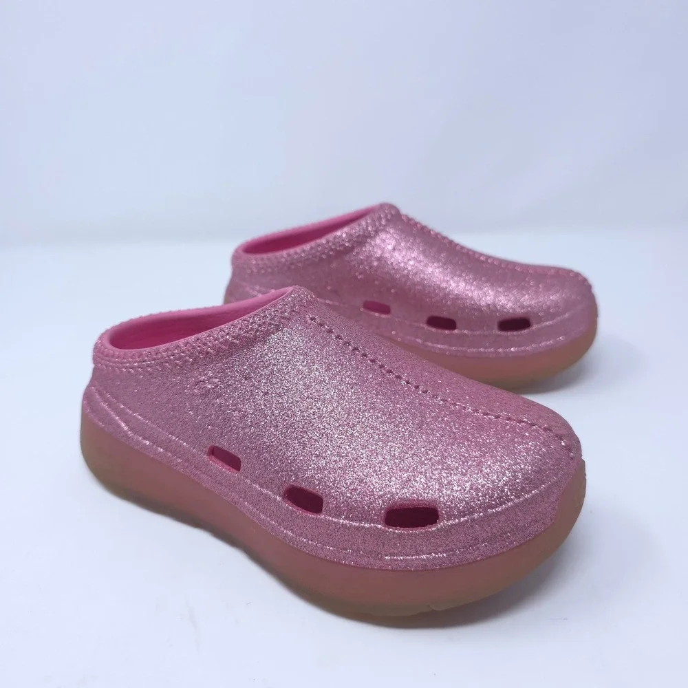 UGG Sport Yeah Glitter Pink Clogs Kids Size K1 Slip On Sandals Shoes